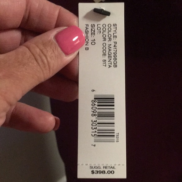 NWT $398 DKNY Stunning Long Dress Magenta 10 Tall - Picture 7 of 8